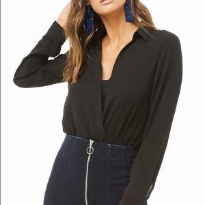 New Black Plunge Bodysuit